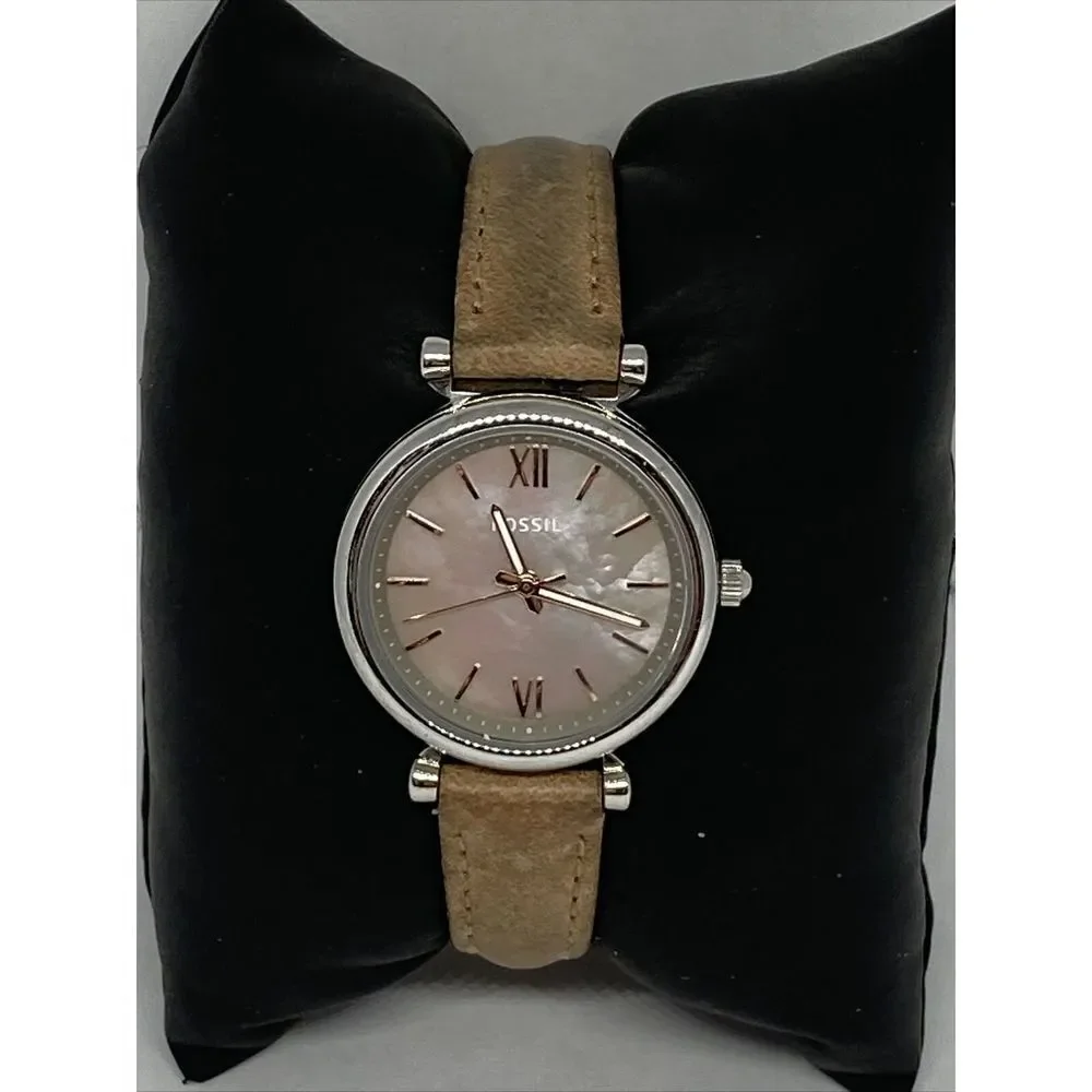 Fossil ES4530 Women's Brown Leather Analog Dial Quartz Genuine Watch QB479